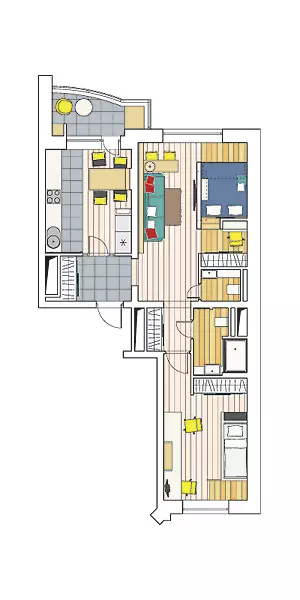 Apat na disenyo ng mga proyekto apartment sa isang residential building ng serye SPT 61