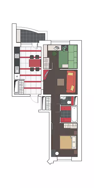Quatre projets de conception appartements dans un immeuble résidentiel de la série SPT 61