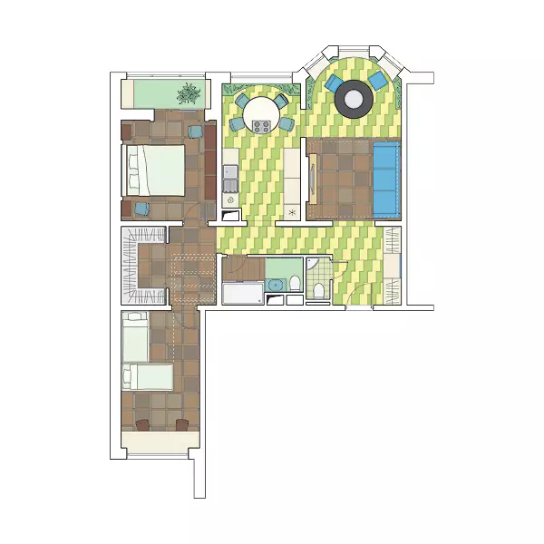 Projektowanie projektów apartamentów w domu z cegły nowej serii w 2002 roku