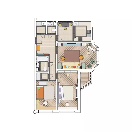 Päť návrhov projektov bytov v dome I-1723