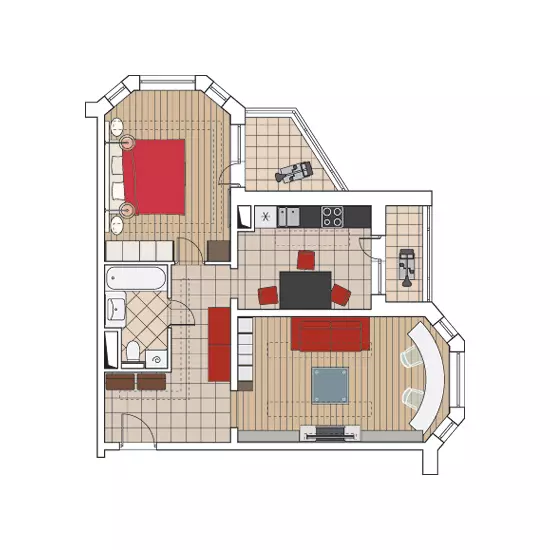 Cinque progetti di progettazione Appartamenti nella casa dell'I-1723