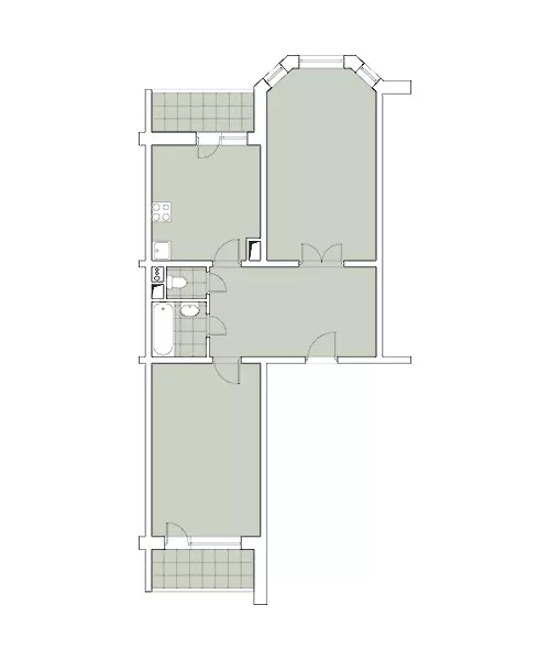 Opat apartemen desain stabil di hiji séri anu disereuman i-1724