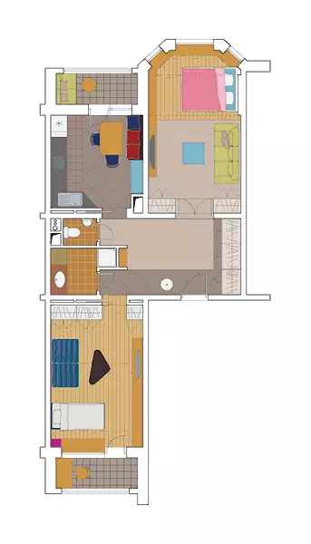 Quatre projets de design appartements dans une série de membres de la maison I-1724