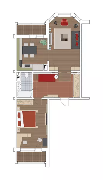 Četri dizaina projekti dzīvokļi paneļu mājas sērijā I-1724