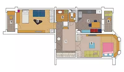 Četri dizaina projekti dzīvokļi paneļu mājas sērijā I-1724 12611_33