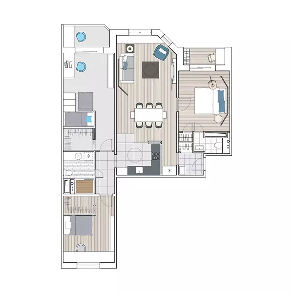 Cinco projetos de design de apartamentos na casa do painel MPSM