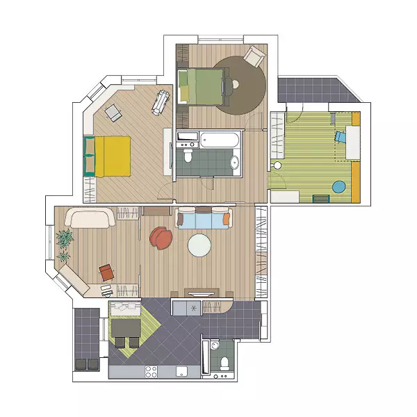 Pet dizajnerskih projekata stanova u kući MPSM panela