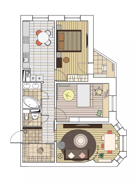 Quattro progetti di design di appartamenti nella casa del pannello H-79-99