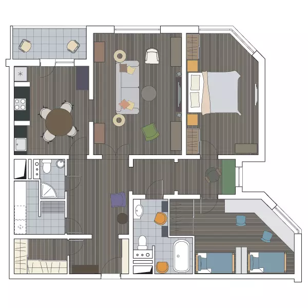 Design Projeten vun Appartementer am Hausduerf vun der Serie Copet-m 