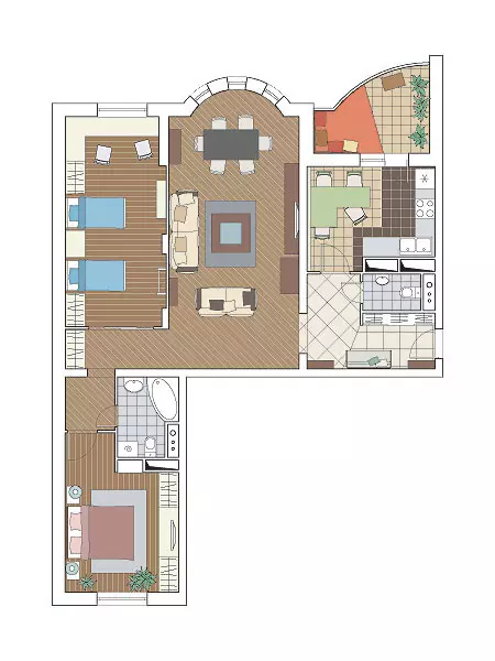 Fire designprosjekter av leiligheter i H-155 Panel House