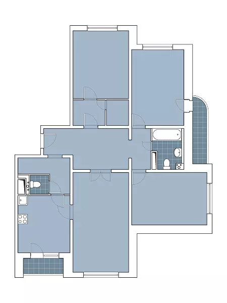 Cuatro proyectos de diseño de apartamentos en la casa del panel P-3M.