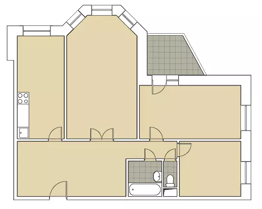 Cinque progetti di design di appartamenti nella Panel House e-1723
