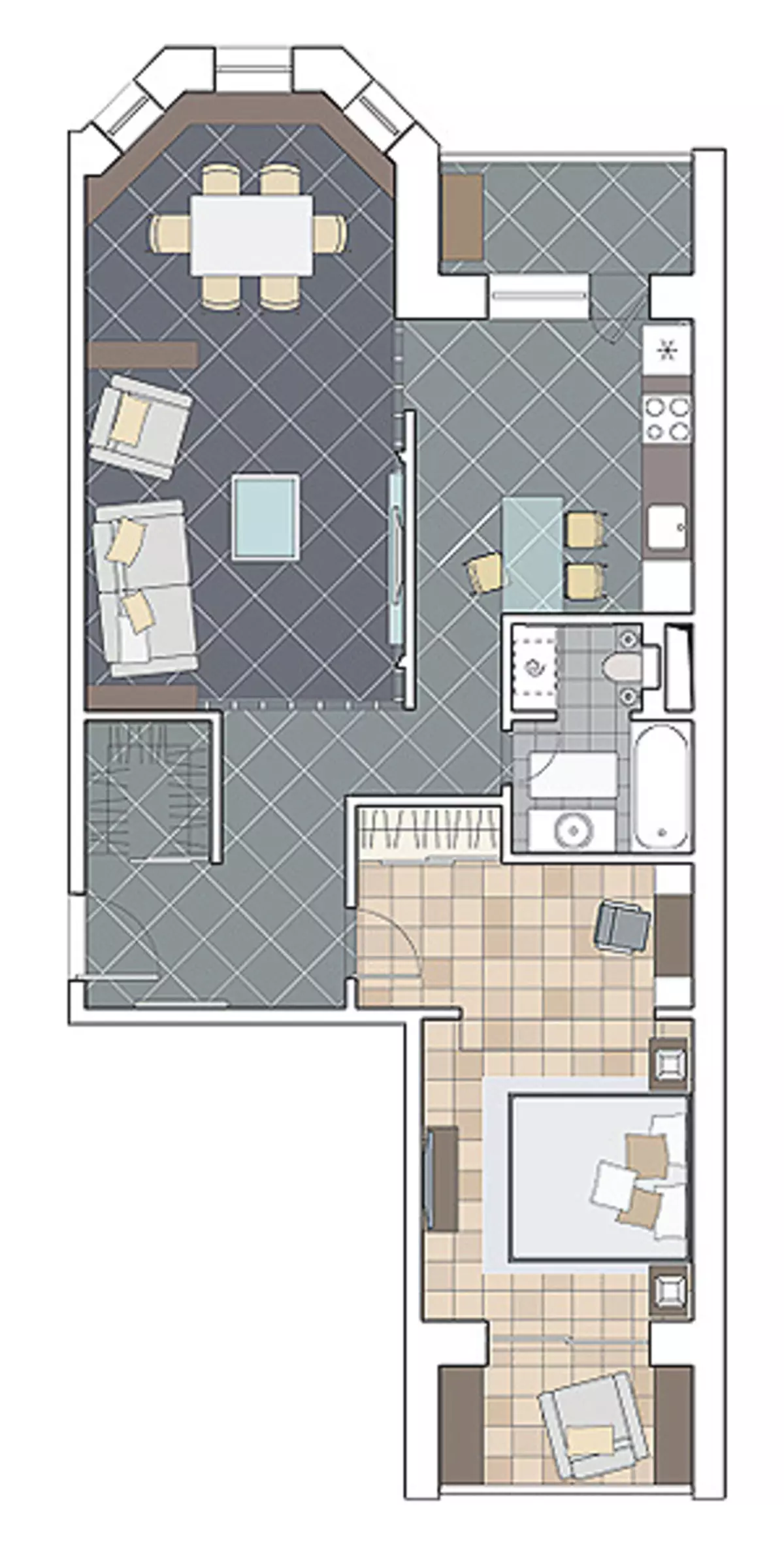 Cinco proxectos de deseño de pisos na casa do panel e-1723