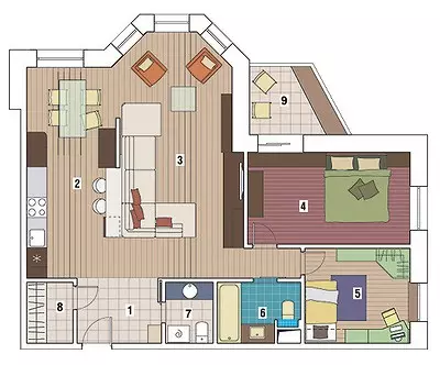 پنج پروژه طراحی آپارتمان در خانه پانل و 1723 13092_40