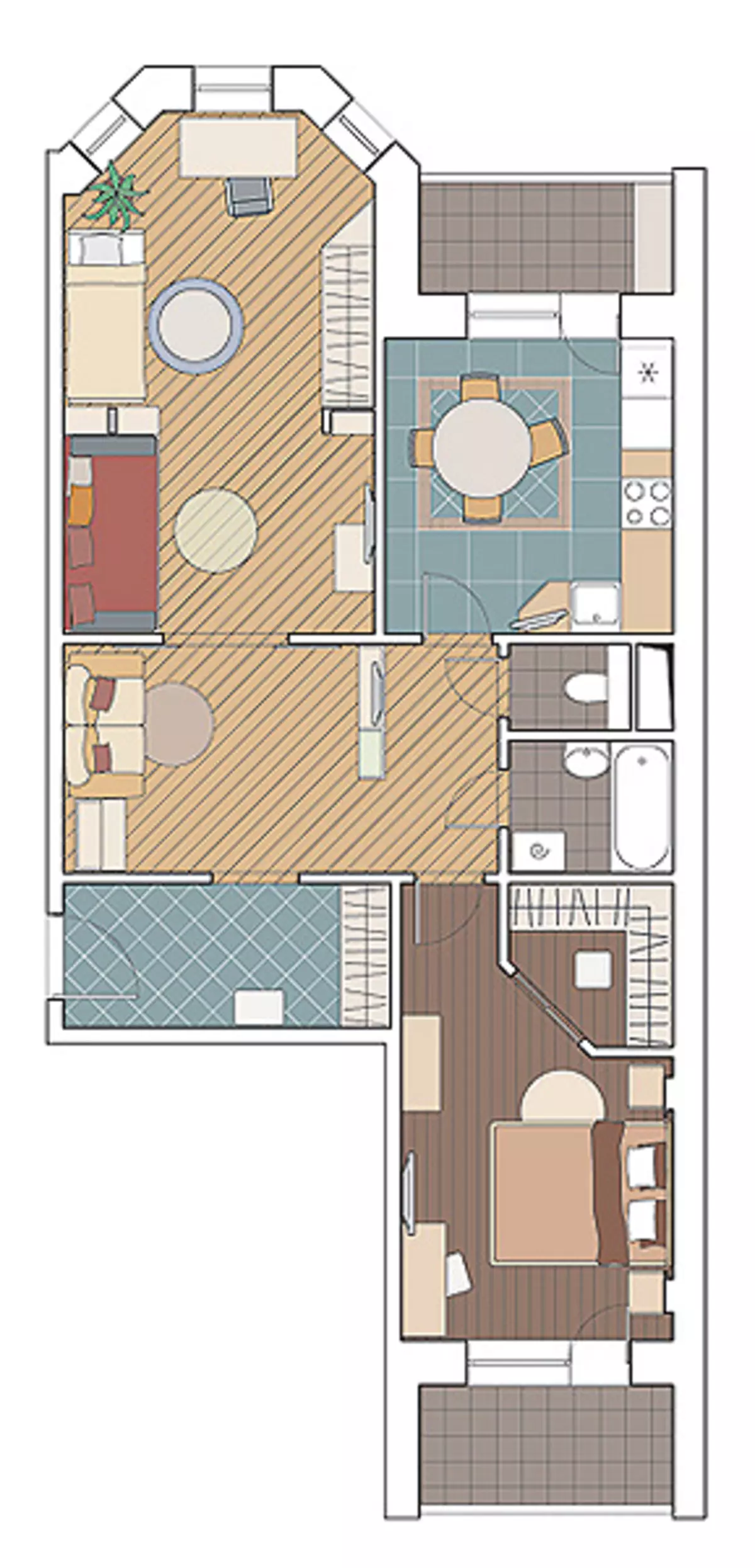 Pet dizajnerskih projekata apartmana u panelskoj kući i 1723