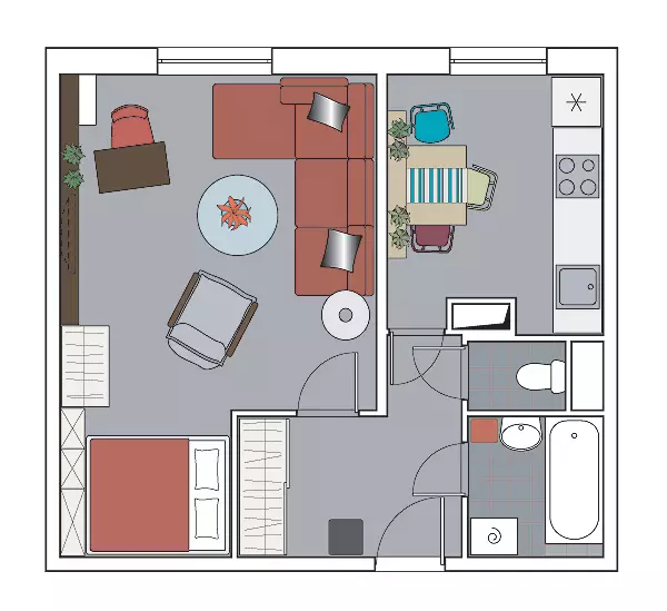 अस्थायी - सीरीज़ पी -30 और आईपी -46 के घरों में एक हटाने योग्य अपार्टमेंट की व्यवस्था के लिए यादृच्छिक, या छह विकल्प का मतलब नहीं है