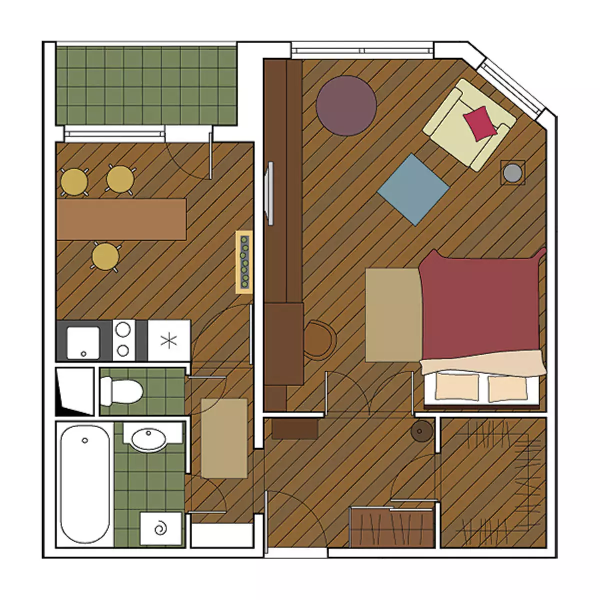 ИП-46с планировка 1 комнатная квартира