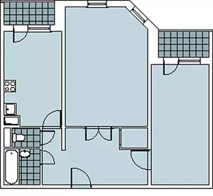 Upat ka mga apartment sa proyekto sa Disenyo sa P-55m Panel House