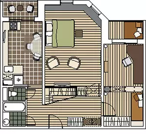 Opat apartemen proyék desain dina bumi P-55m