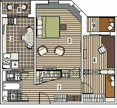 Quattro appartamenti progettuali di progettazione nella Panel House P-55M 13167_30