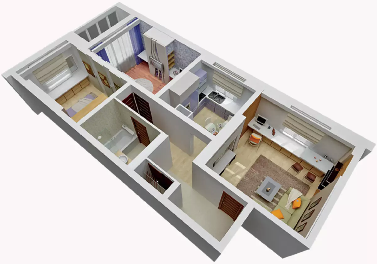 पी -30 पैनल हाउस में अपार्टमेंट की चार डिजाइन परियोजनाएं