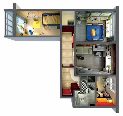 Seis projetos de design de apartamentos na casa de painel 1605/12