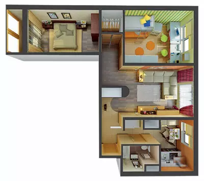 Seis proyectos de diseño de apartamentos en la casa del panel 1605/12.