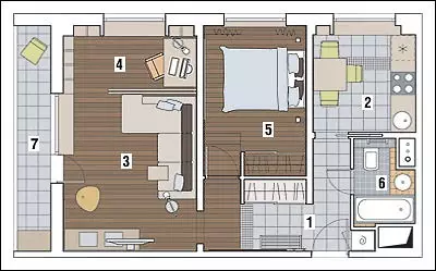 Seis proyectos de diseño de apartamentos en la casa del panel 1605/12. 13289_44