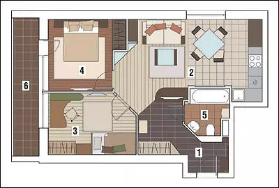 Apat na disenyo ng mga proyekto ng mga apartment sa H-491 panel house 13300_29