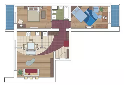 H-491 պանելային տան բնակարանների չորս դիզայնի նախագծեր