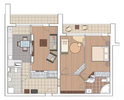 Pesë projekte të projektimit të apartamenteve në shtëpinë e panelit H-700A