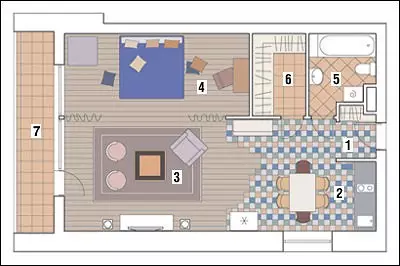 Limang disenyo ng mga proyekto ng mga apartment sa H-700A panel house 13363_36
