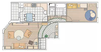 Kvin projektoj de dezajno de apartamentoj en la Domo de Panelo SP-46S