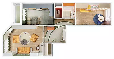 Fem designprojekter af lejligheder i SP-46S Panel House