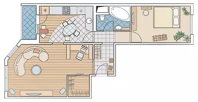 Amaphrojekthi amahlanu e-Design of Apartments endlini ye-SP-46S PANEL