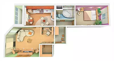 Fem designprojekt av lägenheter i Sp-46s panelhus