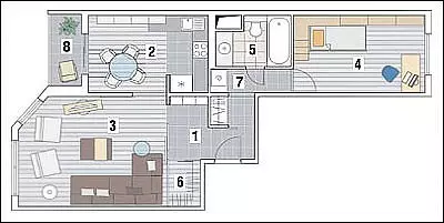 Limang disenyo ng mga proyekto ng mga apartment sa SP-46s panel house 13369_35