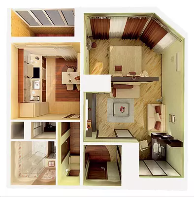 Fem designprojekt av lägenheter i Sp-46s panelhus