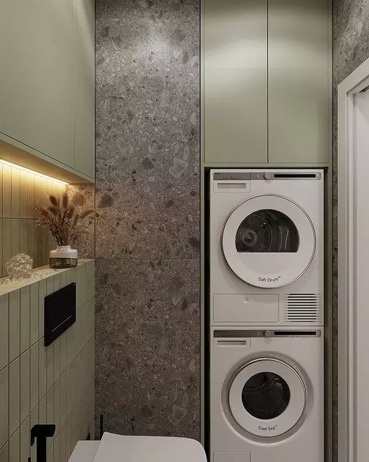 बाथरूम, स्वयंपाकघर आणि हॉलवे (44 फोटो) मध्ये टाइलझो टाइल कसे वापरावे 13410_21