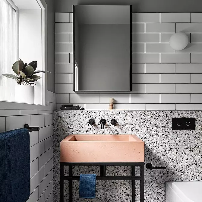 Πώς να χρησιμοποιήσετε το κεραμίδι Tilezzo στο εσωτερικό του μπάνιου, κουζίνα και διάδρομο (44 φωτογραφίες) 13410_47