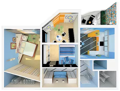 Copet-M 돛의 집안의 아파트의 5 가지 디자인 프로젝트