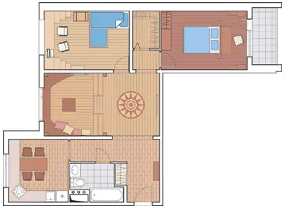 Cinque progetti di design di appartamenti nella casa della vela di Copet-M