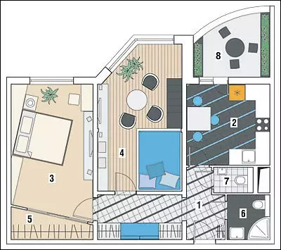 ห้าโครงการออกแบบของอพาร์ทเมนท์ในบ้านของซีรี่ส์ Kope-M 13441_33