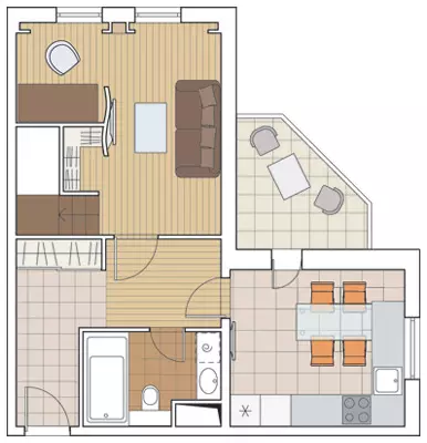 Cztery projekty projektowe apartamentów w domu panelu HMS-1