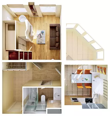 Véier Designprojeten vun Appartementer an den HMS-1 Panel Haus