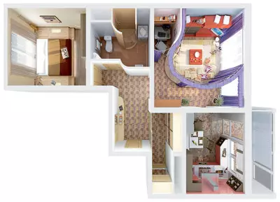 Patru proiecte de proiectare de apartamente în casa de panou HMS-1