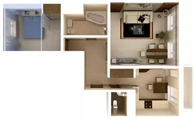 Véier Designprojeten vun Appartementer an den HMS-1 Panel Haus
