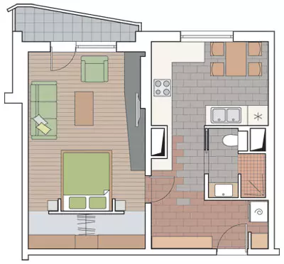 Cuatro proyectos de diseño de apartamentos en el panel Edificio residencial de la serie P-44T.