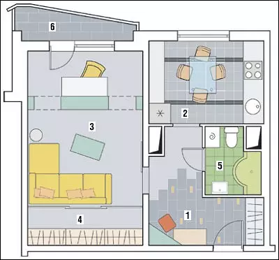 पी -44 टी श्रृंखला के पैनल आवासीय भवन में अपार्टमेंट की चार डिजाइन परियोजनाएं 13518_26