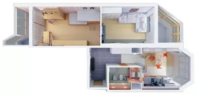Catro proxectos de deseño de pisos no panel de construción residencial da serie P-44T